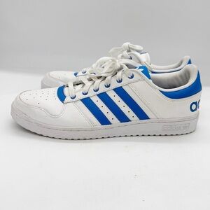 Adidas Mens Pro Conf 2 Lace Up Low Top Sneakers Size 13.5 White Blue Athleisure